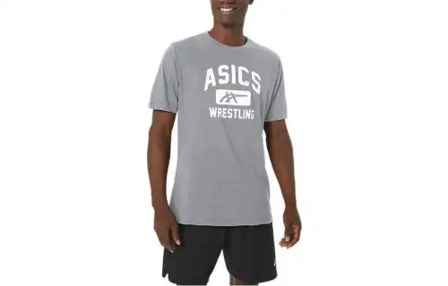 ASICS T Shirts Unisex Gray Crew Neck Moderate Other