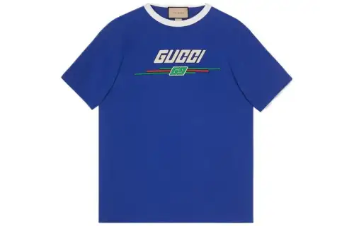 GUCCI T Shirt With Gucci Print T Shirt Men's Blue