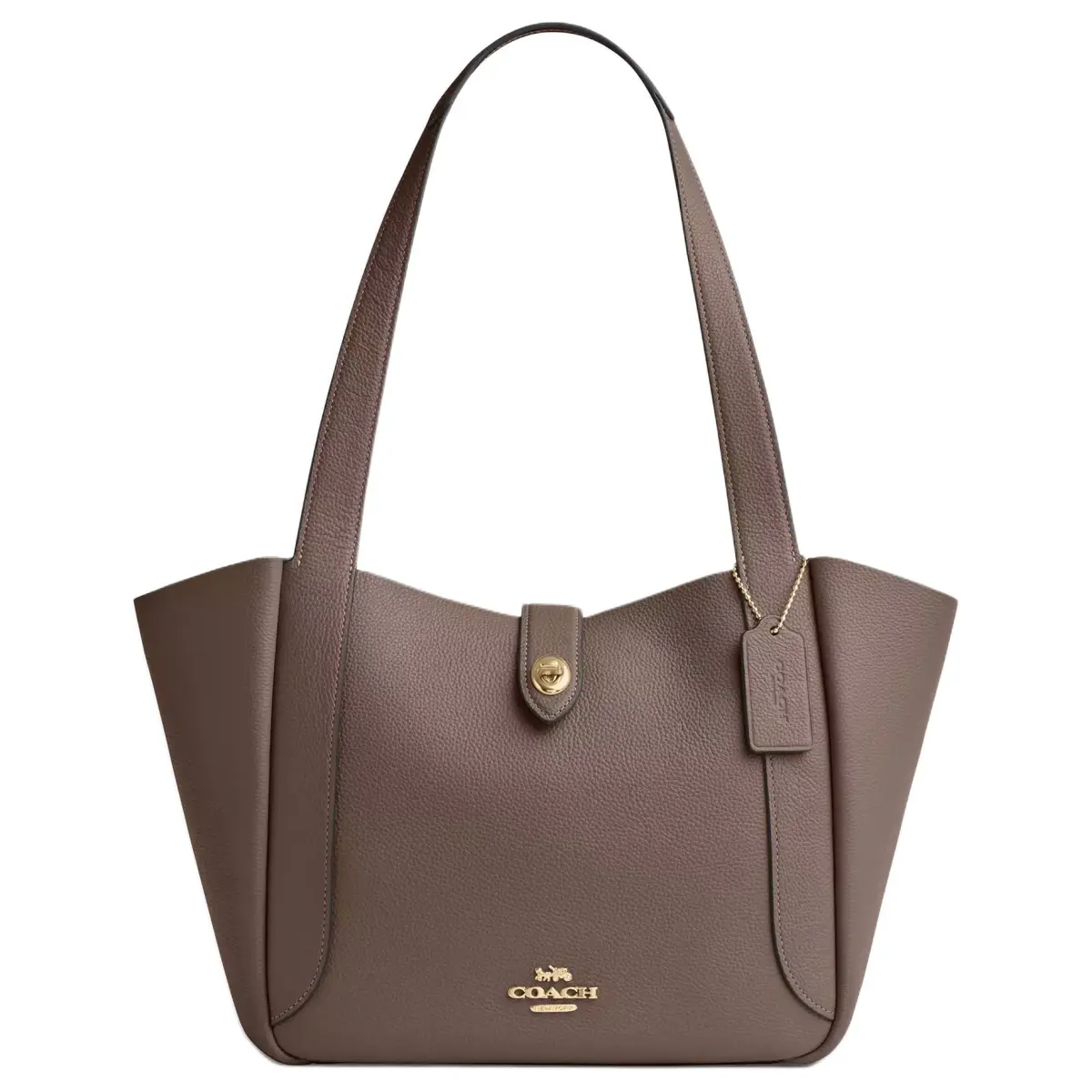COACH Hadley Leather Tote Bag, Shopping Bag, Shoulder Bag Large Women's Dark Brown