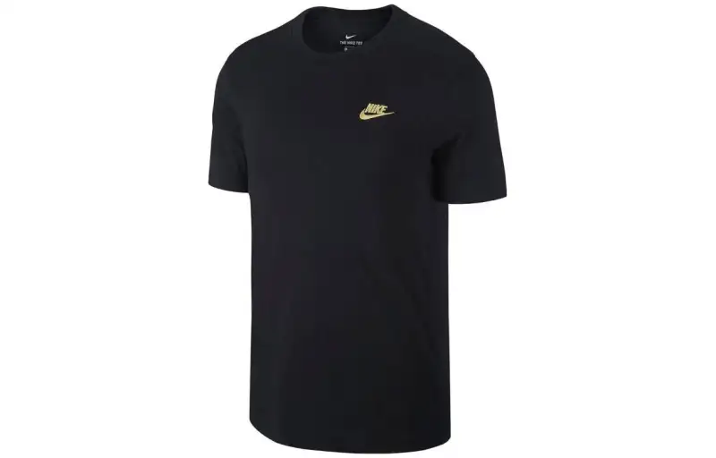 Nike T Shirts Men's Black Crew Neck Moderate Straight Fit