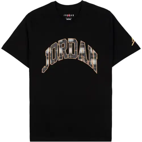 Jordan T Shirts Men's Black Crew Neck Moderate Straight Fit