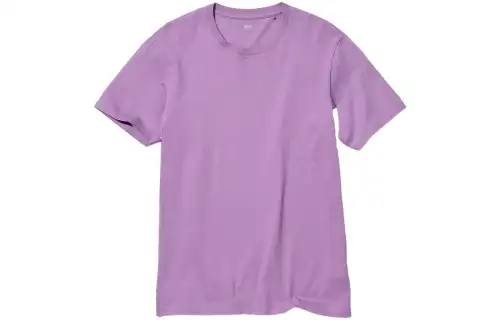 UNIQLO T Shirts Unisex Cyan Purple Crew Neck Moderate Straight Fit