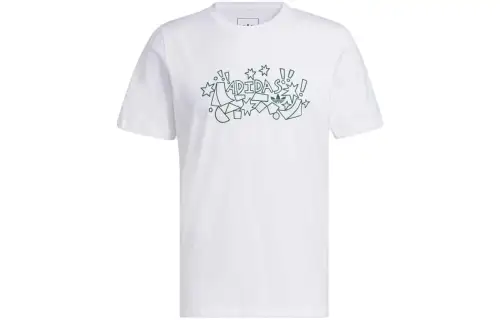 Adidas Originals T Shirts Men's White Crew Neck Moderate