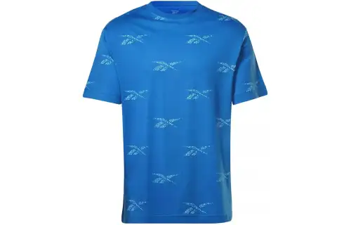 Reebok T Shirts Men's Blue Crew Neck Moderate Straight Fit