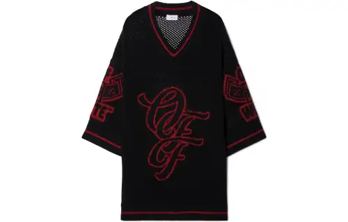 OFF-WHITE Varsity knitted-mesh T-shirt