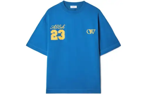 OFF WHITE FW23 T Shirt Loose Fit Unisex Blue