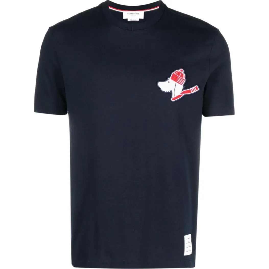 THOM BROWNE Hector-Patch Crewneck T-Shirt