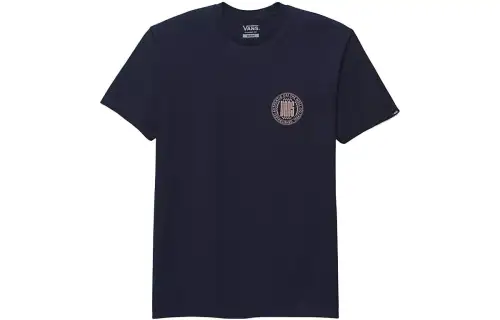Vans Circle Racer T Shirts Men's Marine Blue Crew Neck Moderate Straight Fit