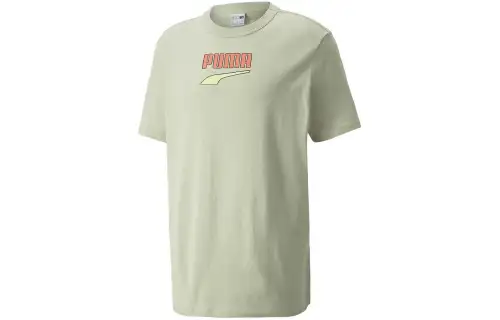 PUMA T Shirts Men's Green Crew Neck Moderate Other
