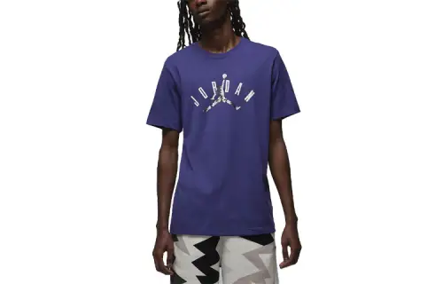 Jordan T Shirts Men's Purple Crew Neck Moderate Straight Fit