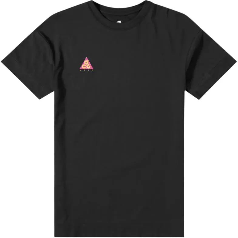 Nike T-Shirts Men's Black Crew Neck Moderate Straight Fit