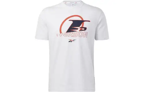Reebok T Shirts Men's White Crew Neck Moderate Straight Fit