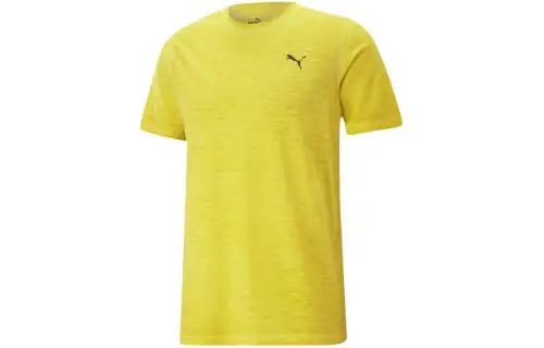 PUMA T Shirts Men's Yellow Crew Neck Moderate