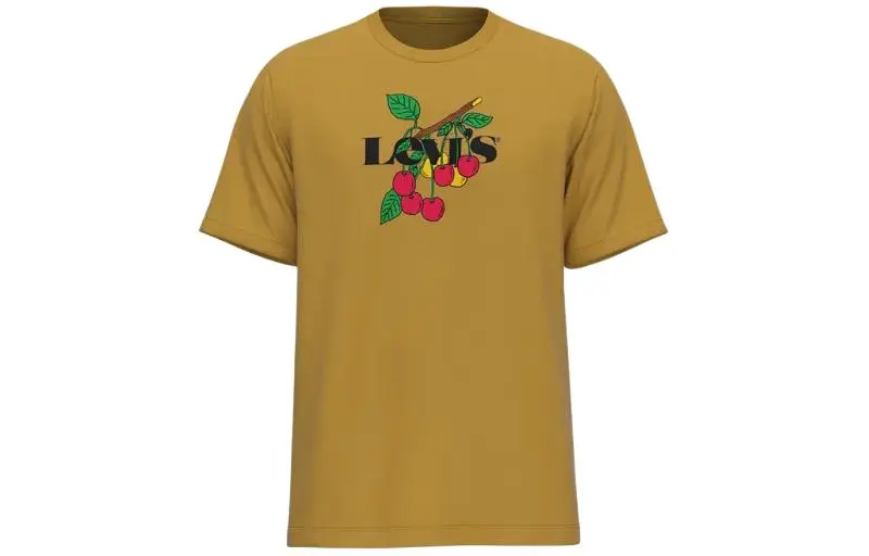 Levi's T-Shirts Men's Yellow Crew Neck Moderate Other