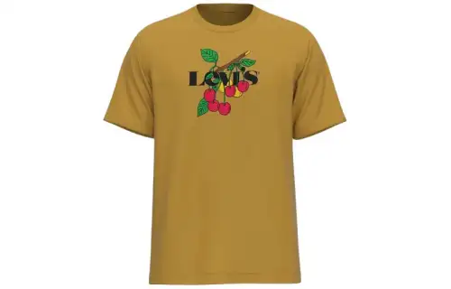 Levis T Shirts Men's Yellow Crew Neck Moderate Other