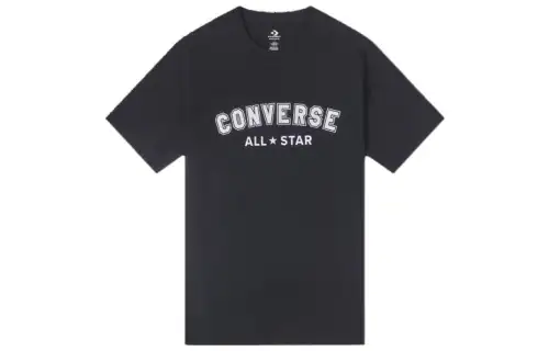 Converse T Shirts Unisex Black Crew Neck Moderate Straight Fit