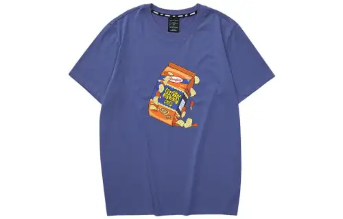 Skechers Colorful T Shirts Unisex Tuna Blue Crew Neck Moderate