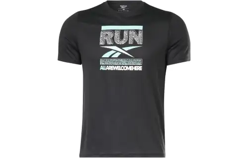 Reebok RUNNING GRAPHIC T Shirt Men's Black