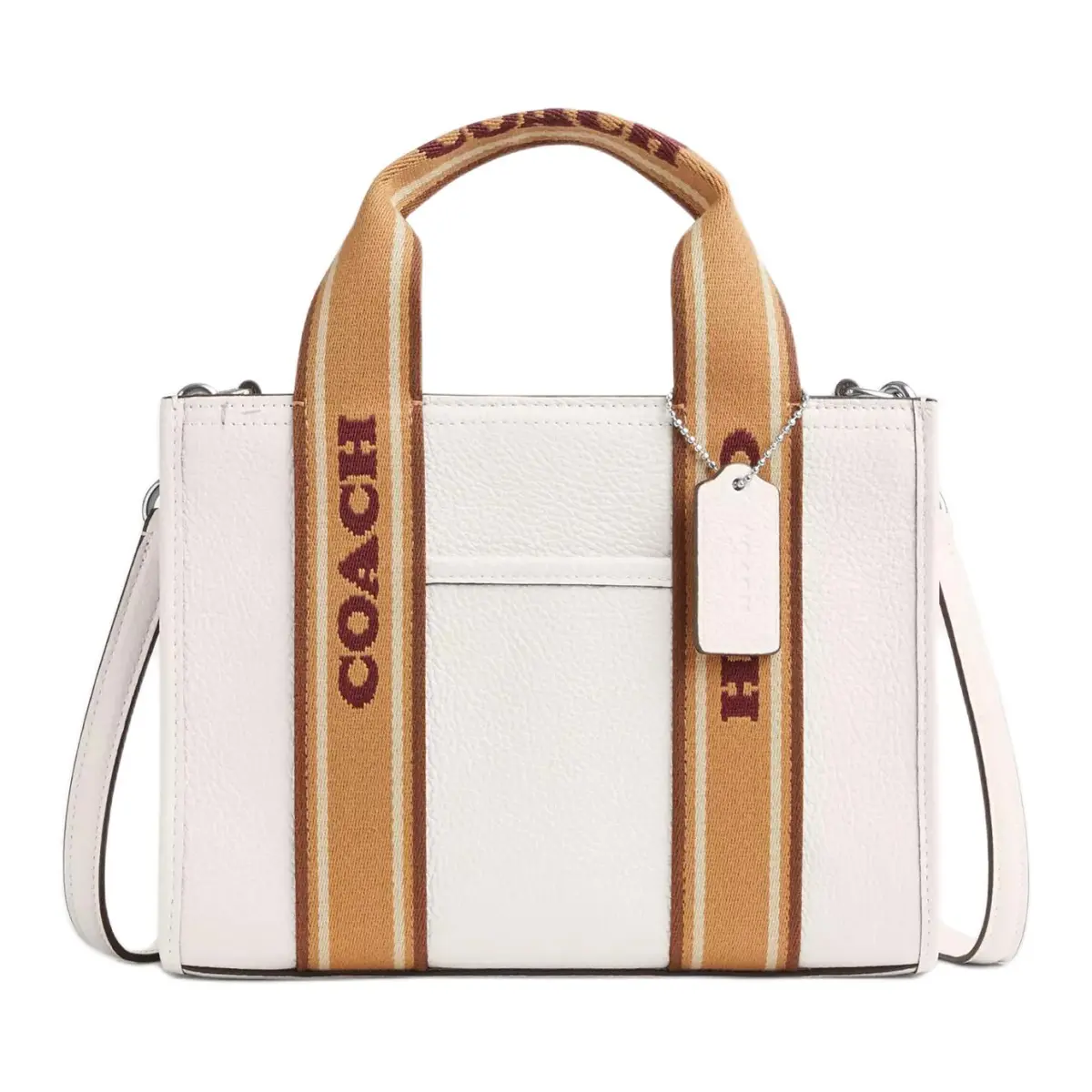 COACH Smith Leather Tote Bag, Shopping Bag, Handbag Medium Women's White & Brown