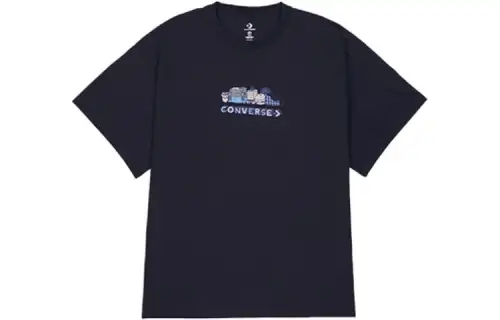Converse T Shirts Unisex Black Crew Neck Moderate Straight Fit