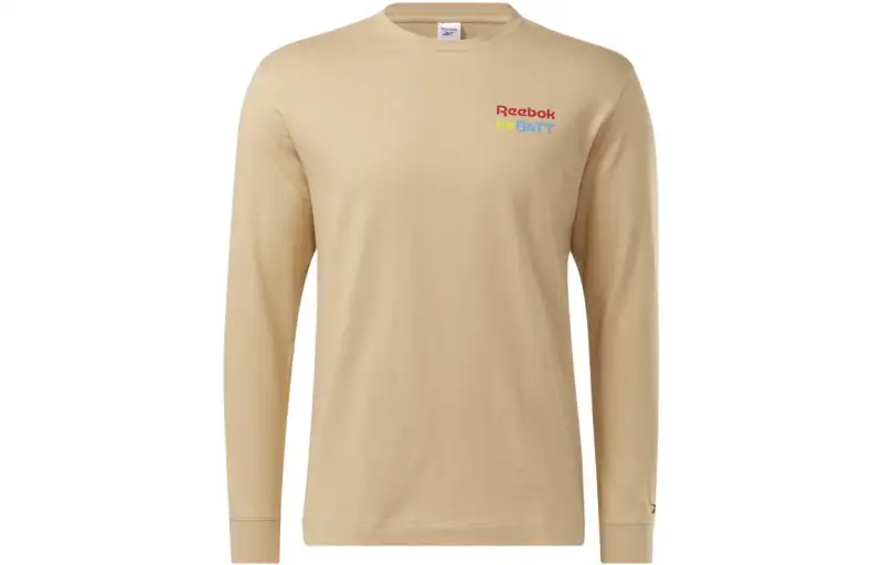 Reebok T Shirts Unisex Earth Yellow Crew Neck Moderate Straight Fit