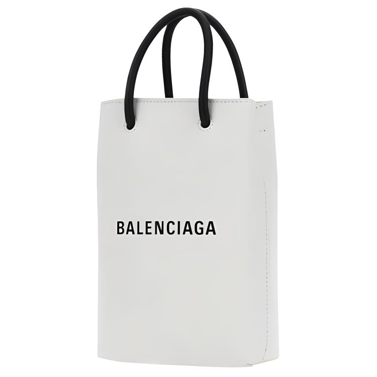 Женская сумка-тот Balenciaga Logo (белая) — фото 2