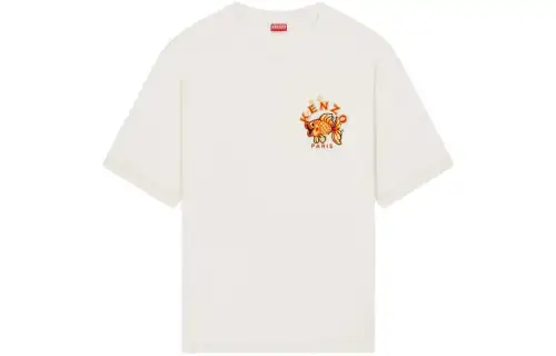 KENZO T Shirts Men's Ecru Crew Neck Moderate