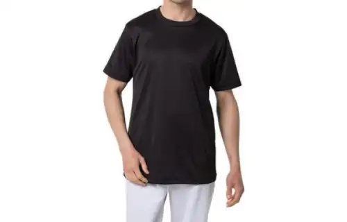 ASICS T Shirts Men's Black Crew Neck Moderate