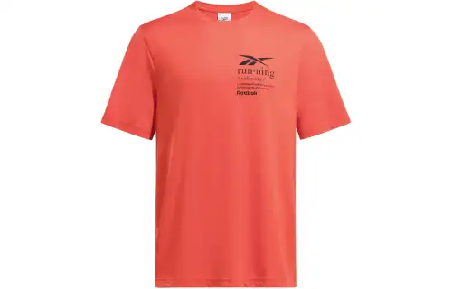 Reebok T Shirts Men's Orange Crew Neck Moderate Straight Fit