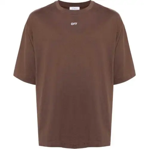 OFF-WHITE Logo-embroidered Cotton T-shirt