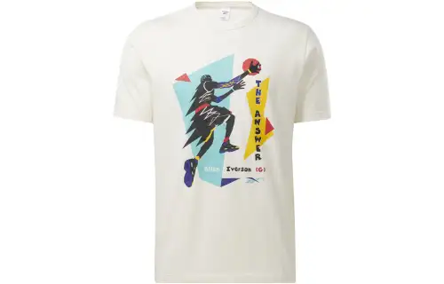 Reebok T Shirts Men's White Crew Neck Moderate Straight Fit