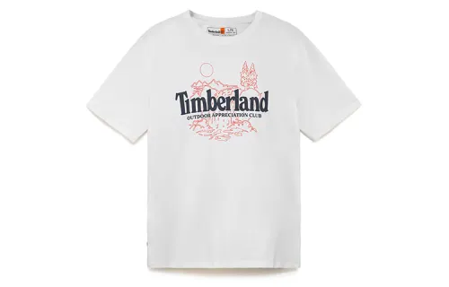 Timberland T Shirts Men's White Crew Neck Moderate Straight Fit