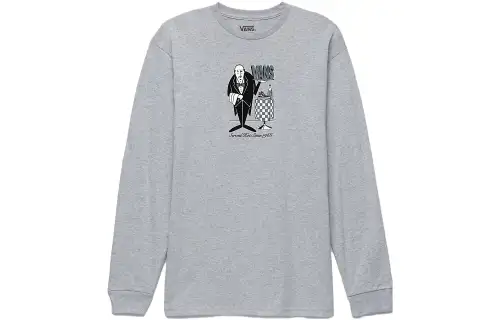 Vans Served Hot T Shirts Men's Gray Crew Neck Moderate Straight Fit
