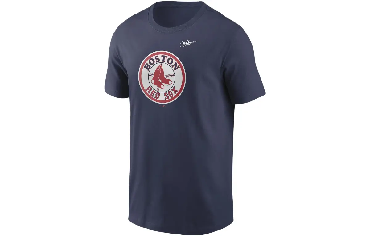 Nike T-Shirts Men's Marine Blue Crew Neck Moderate Straight Fit