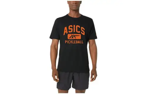 ASICS T Shirts Men's Black Crew Neck Moderate Other