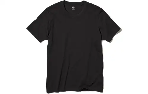 UNIQLO T Shirts Unisex Black 00 Crew Neck Moderate Straight Fit