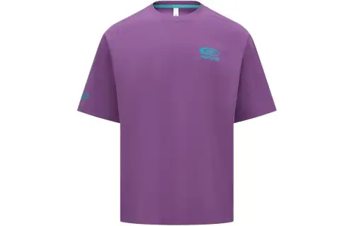 Reebok T Shirts Unisex Purple Crew Neck Moderate Straight Fit
