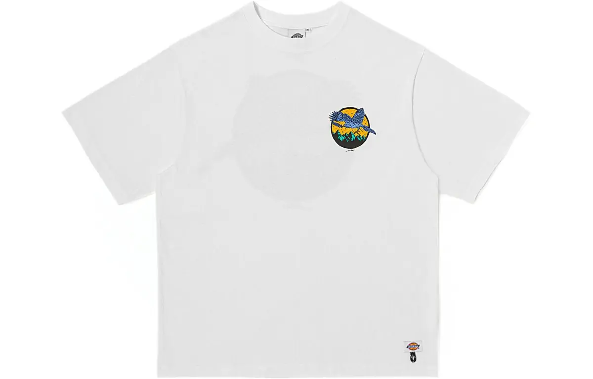 Dickies T Shirts Men's White/C4D Crew Neck Moderate Straight Fit