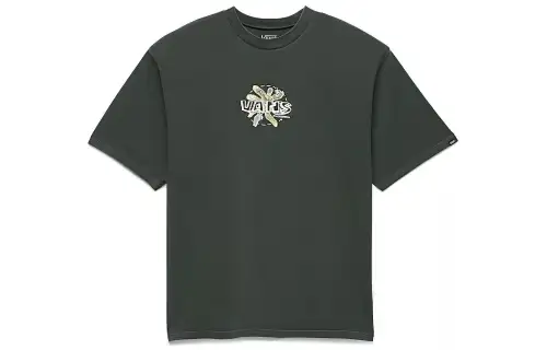Vans Ecosystem T Shirts Men's Green Crew Neck Moderate Straight Fit