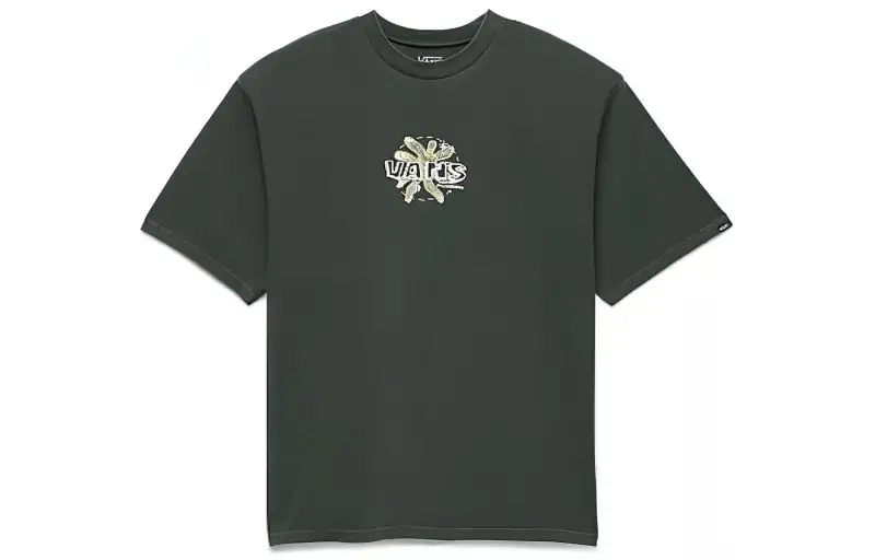Vans Ecosystem T Shirts Men's Green Crew Neck Moderate Straight Fit