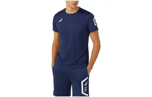 Asics T Shirt Unisex Marine Blue
