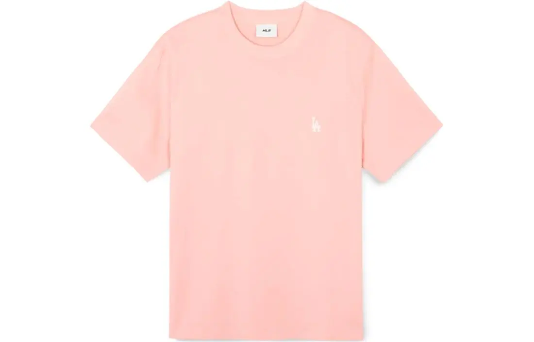 MLB T-Shirts Unisex Coral Powder Color Crew Neck Moderate