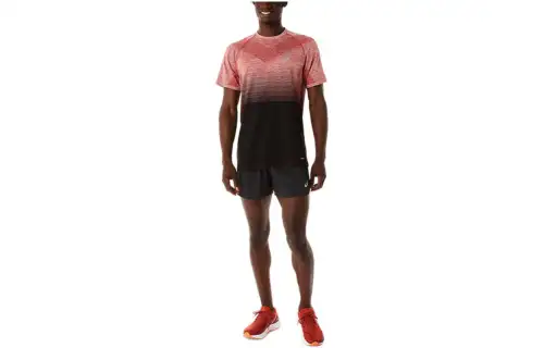ASICS T Shirts Men's Black Crew Neck Moderate Straight Fit