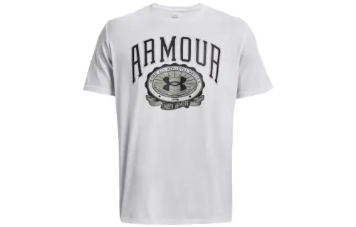Under Armour T Shirts Men's White Crew Neck Moderate Straight Fit