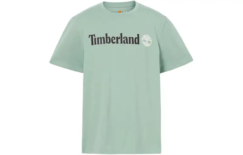 Timberland T Shirts Men's Green Crew Neck Moderate Straight Fit