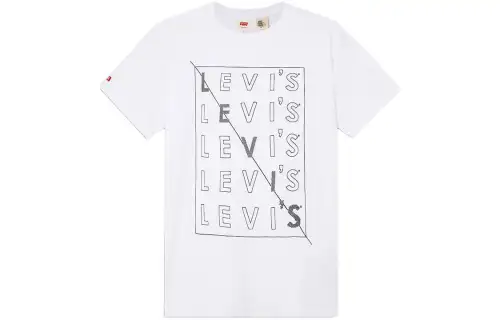 Levis T Shirts Men's White Crew Neck Moderate