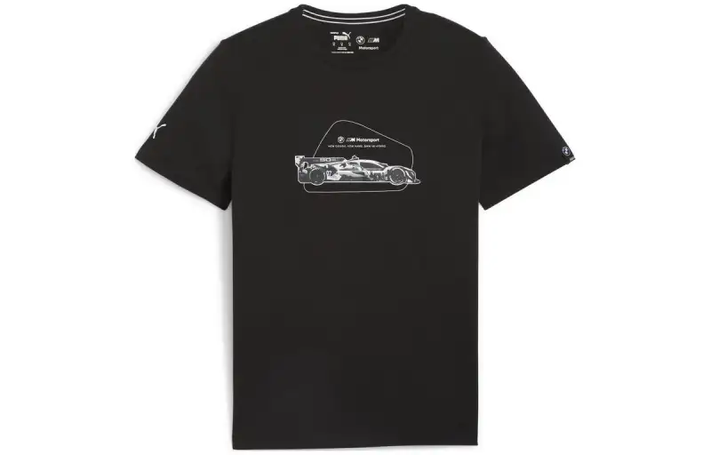 PUMA T Shirts Men's Black Crew Neck Moderate Straight Fit