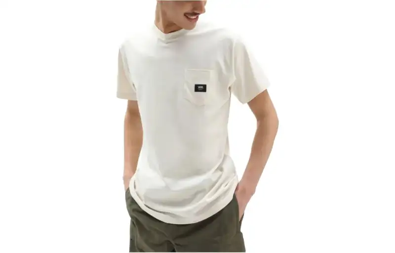 Vans T Shirts Men's Beige Crew Neck Moderate Straight Fit