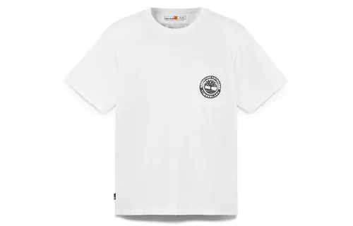 Timberland T Shirts Men's White Crew Neck Moderate Straight Fit