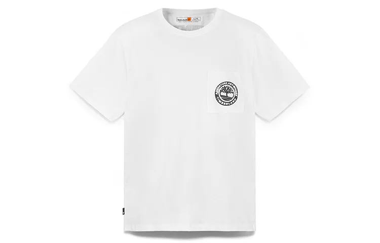 Timberland T Shirts Men's White Crew Neck Moderate Straight Fit